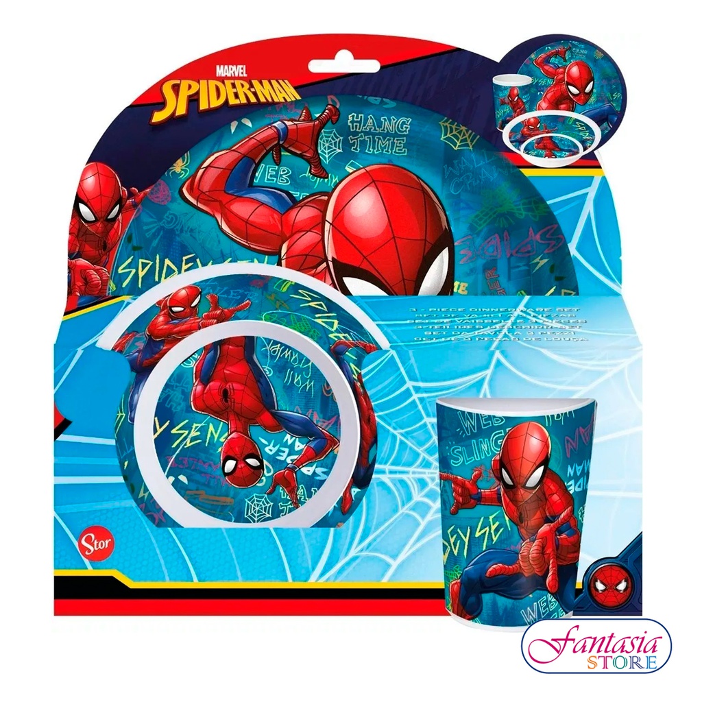 ST SET DE PLATO MEL. 3PZS SPIDERMAN
